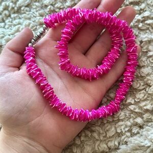 Hot Pink Puka Shell Necklace